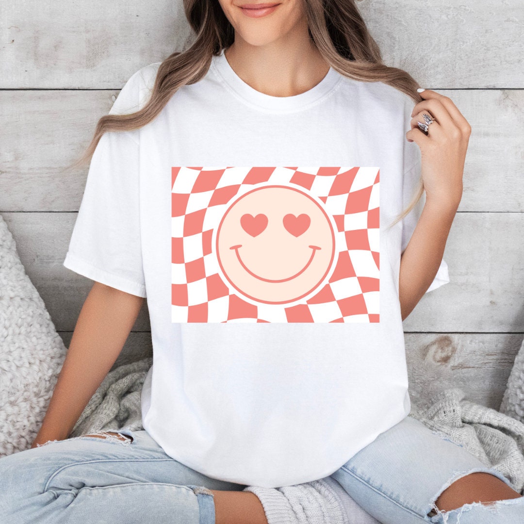 Love Happy Face Svg |heart Eyes Happy Face | Valentine Shirt Svg ...