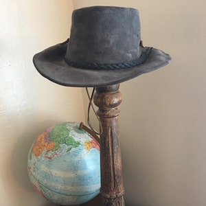 90s Leather Walkabout Gray Hat Made in Australia image 1