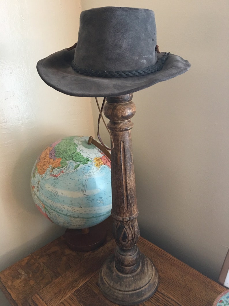 90s Leather Walkabout Gray Hat Made in Australia image 1