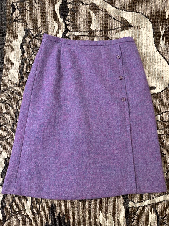 Vintage 1970’s  Women’s Violet Purple Wool Skirt w