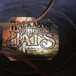 90s Leather Walkabout Gray Hat Made in Australia image 7