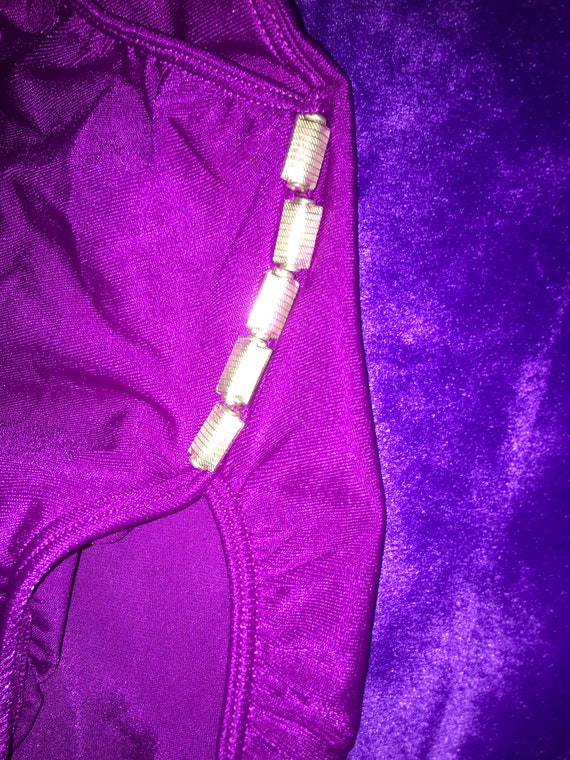 80's Danskin slimskins Imperial Purple Leotard, B… - image 4