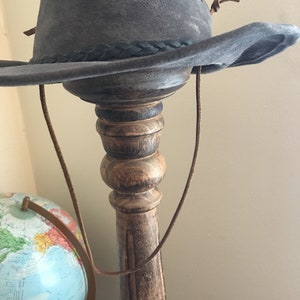 90s Leather Walkabout Gray Hat Made in Australia image 5