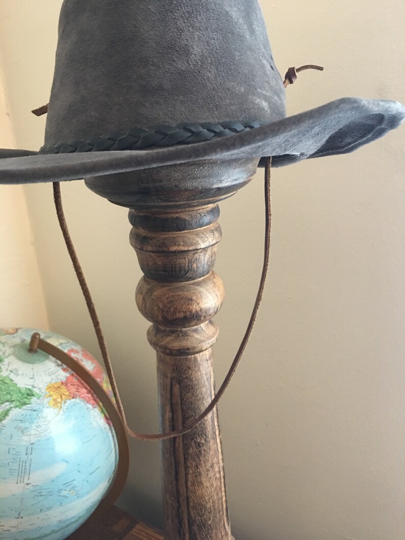 90s Leather Walkabout Gray Hat Made in Australia image 5