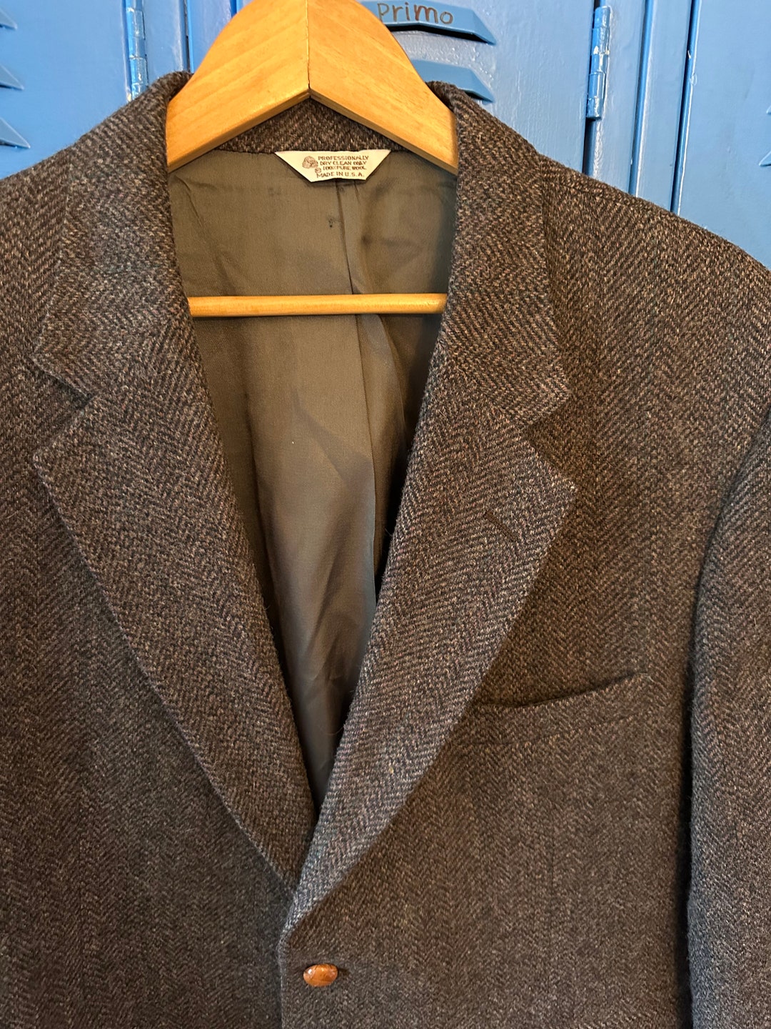 Vintage 80's Bancroft New York Wool Tweed Herringbone Etsy