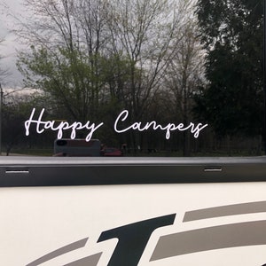 Happy Campers Decal • Camping Decal • Hand Written Decal • Camper Decal • Happy Camping Decal