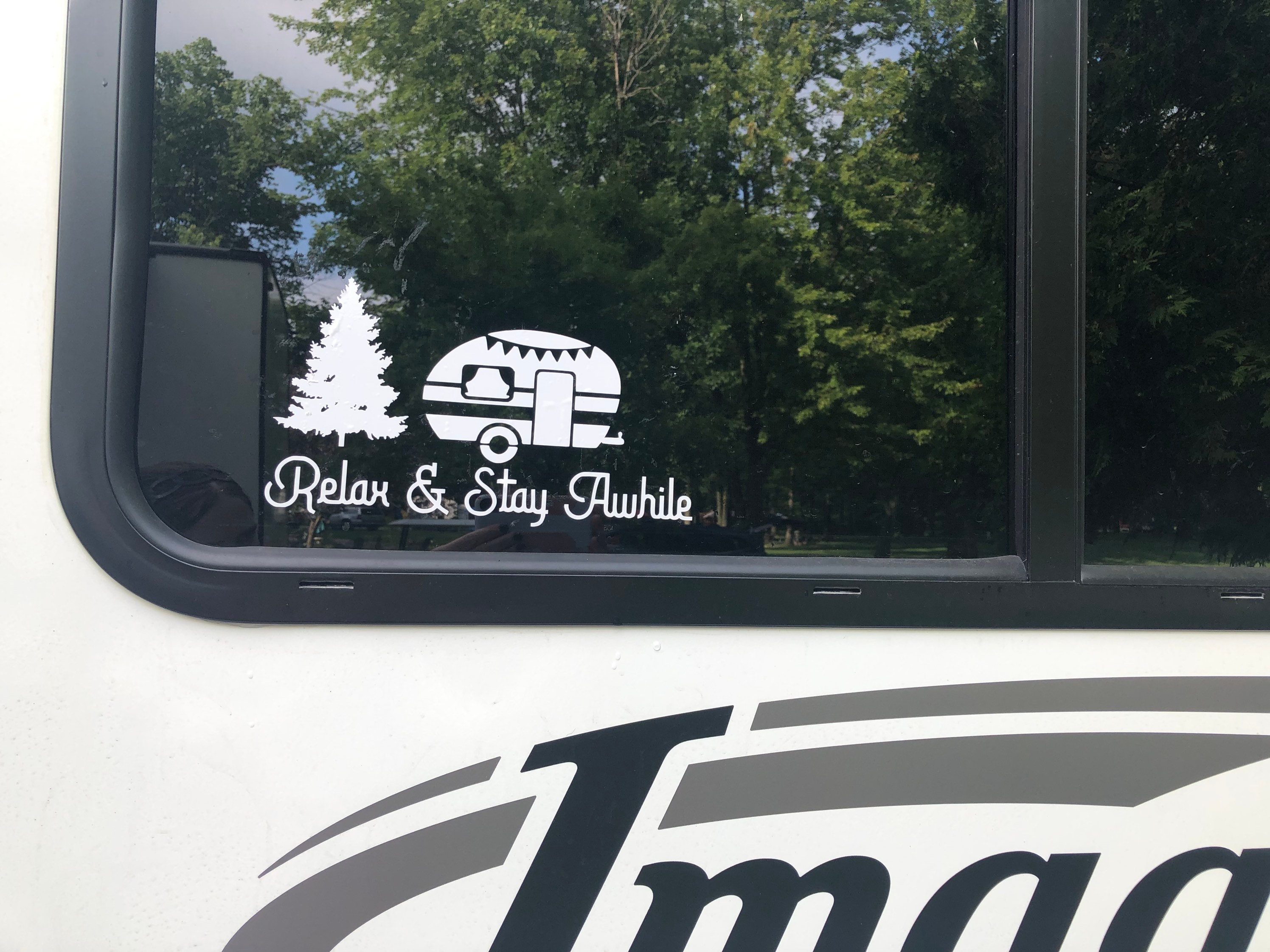 Large Camper Decal Relax & Stay Awhile V RV Accessories Etsy