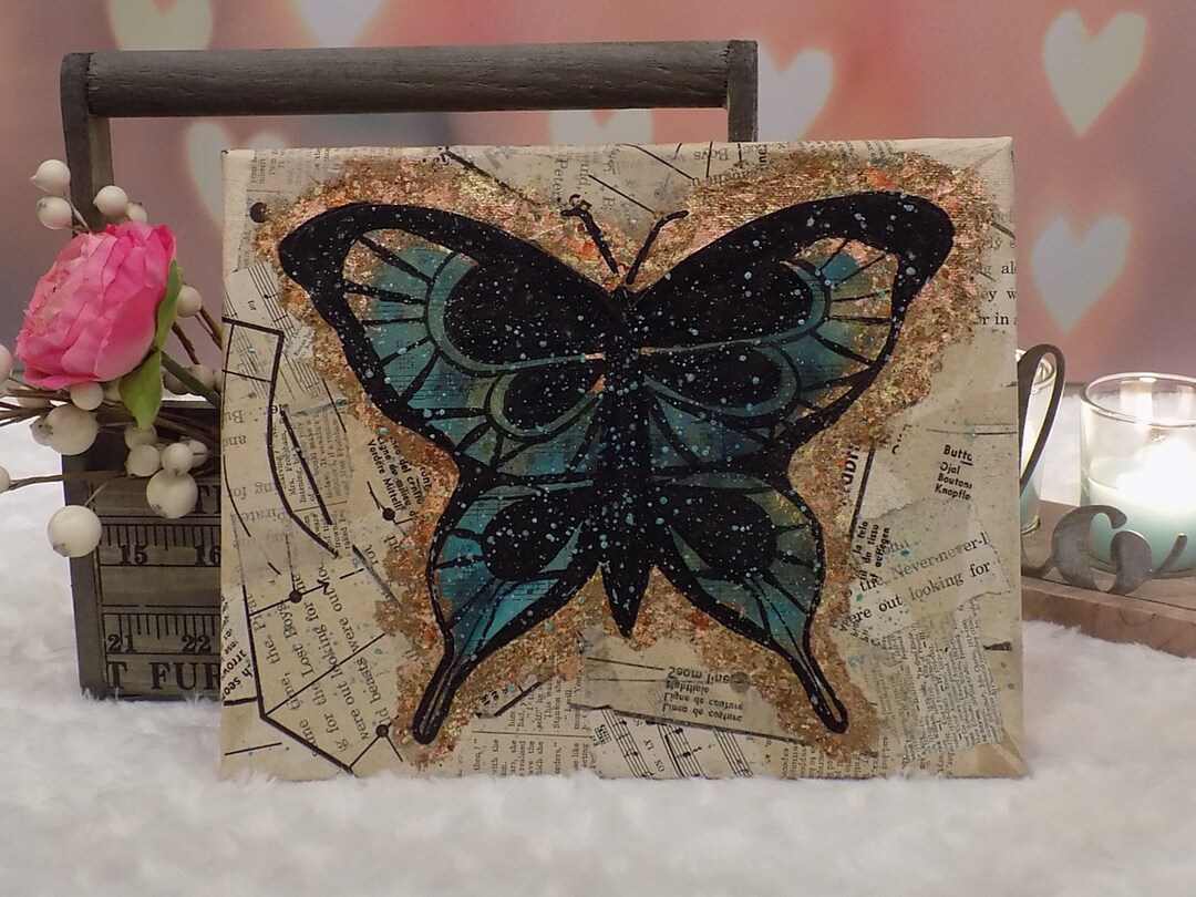 Paintingbutterfly Mixed Media Painting Etsy