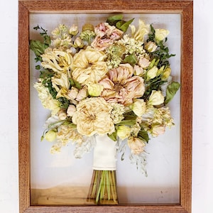 Bouquet Preservation Wood Shadow Box Floating Frame