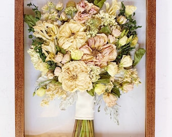 Bouquet Preservation Wood Shadow Box Floating Frame