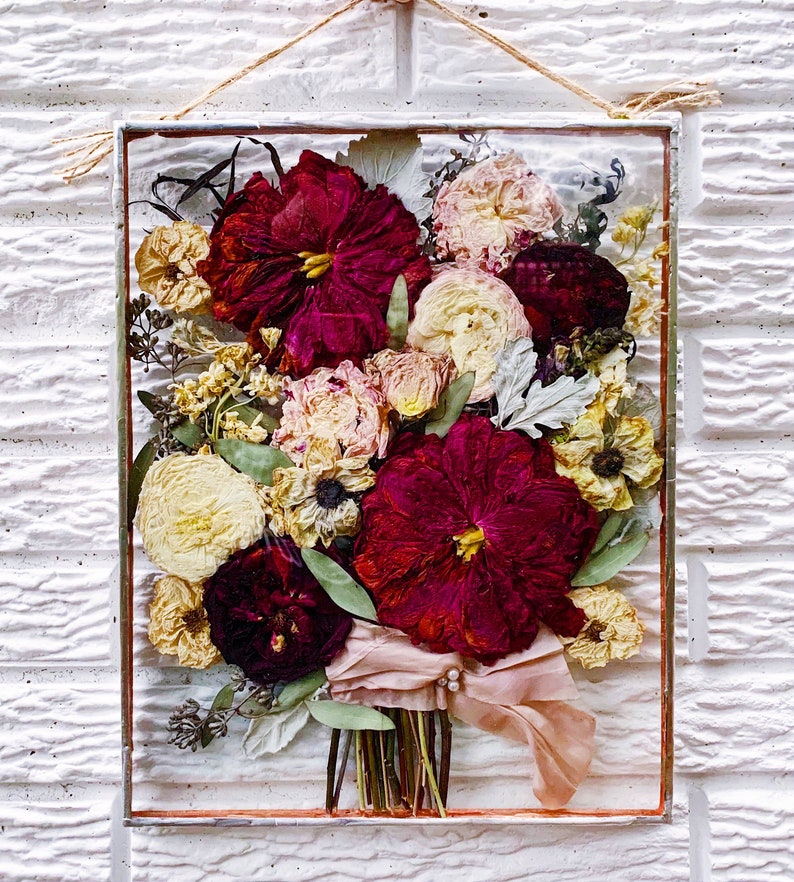 Large Wedding Bouquet Preservation Flower Frame Etsy