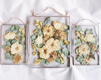 Pressed Wedding Flower Preservation Bouquet Floating Frame- Large