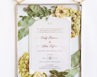 Wedding Invitation Pressed Flower Floating Frame