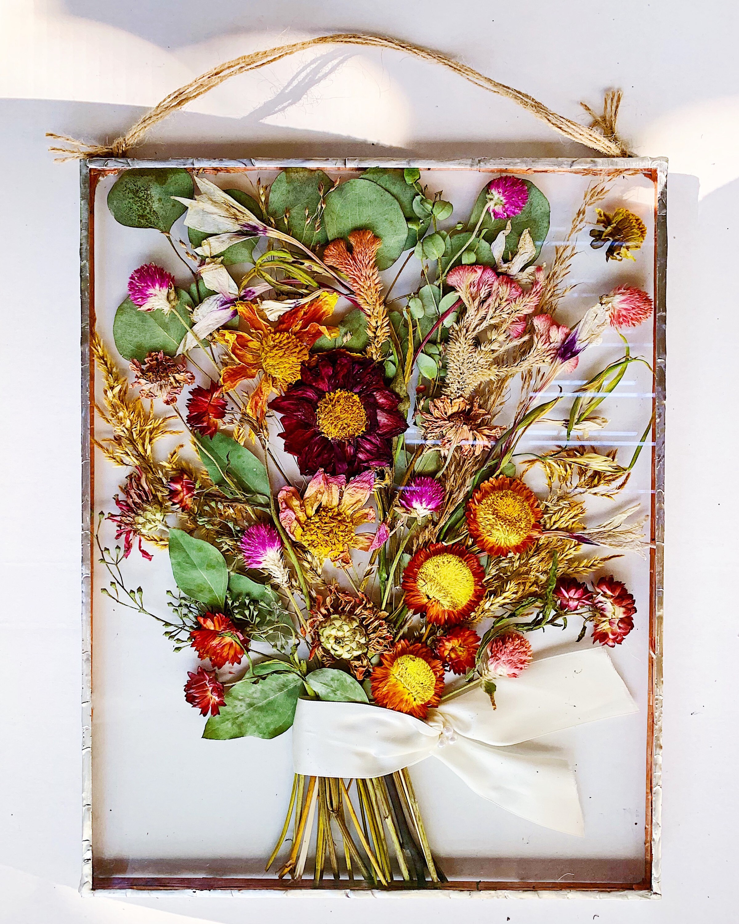 Large Pressed Flower Wedding Bouquet Frame Etsy