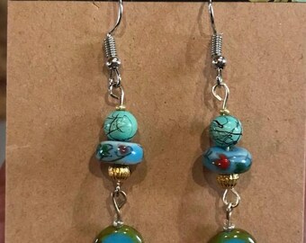 teal earrings