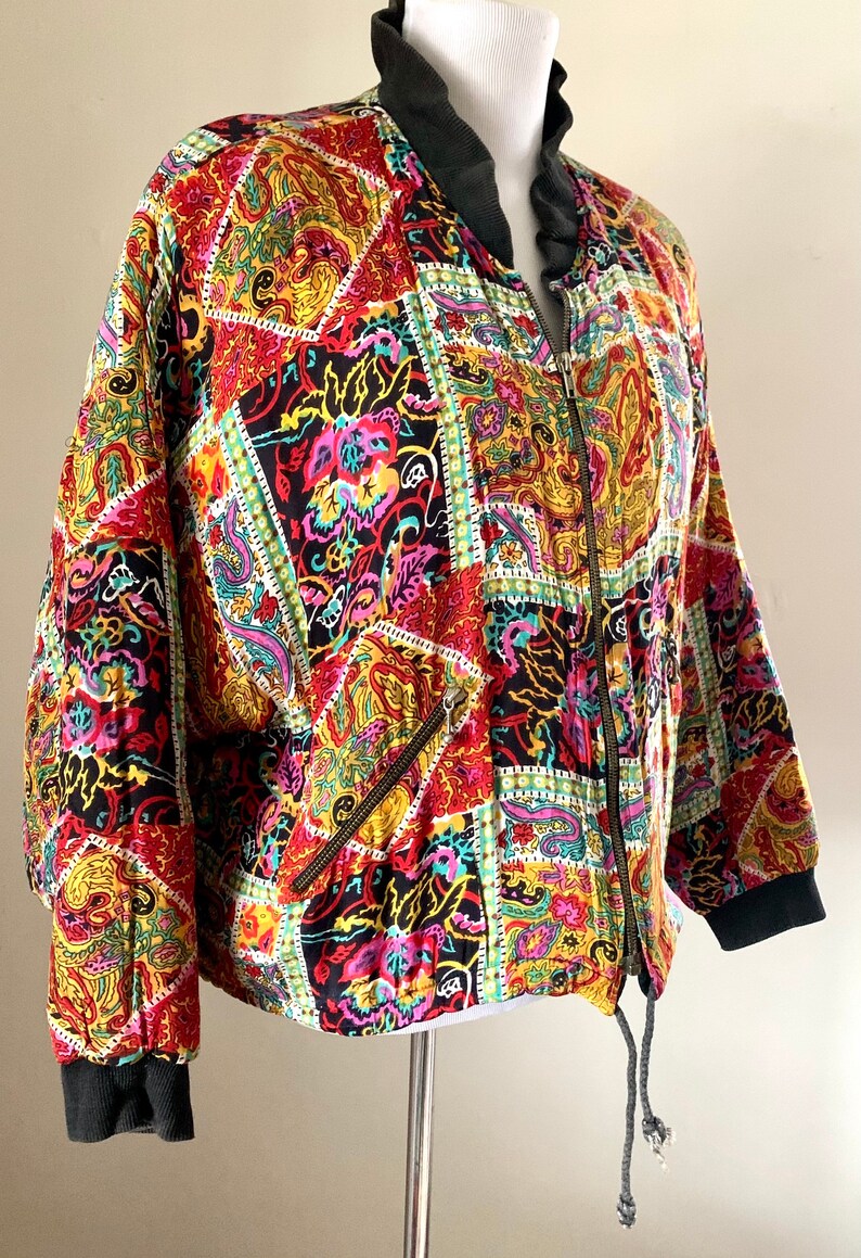 Boho Printed Bomber Coat Size Large