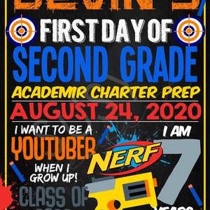 Nerf Themed Back to School_First Day of School Digital Sign