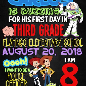 Toy Story themed First Day of School sign 11x14 ***Digital File***