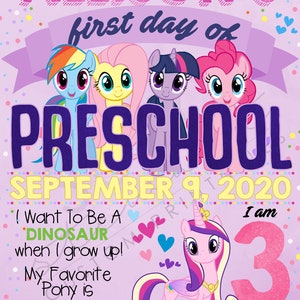 My Little Pony Back to School - First Day of School Digital Sign