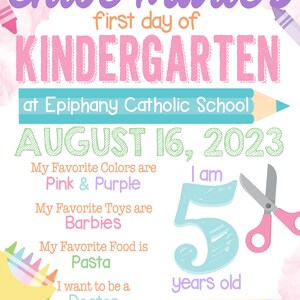 First Day of School Pastel Digital Design sized 11x14