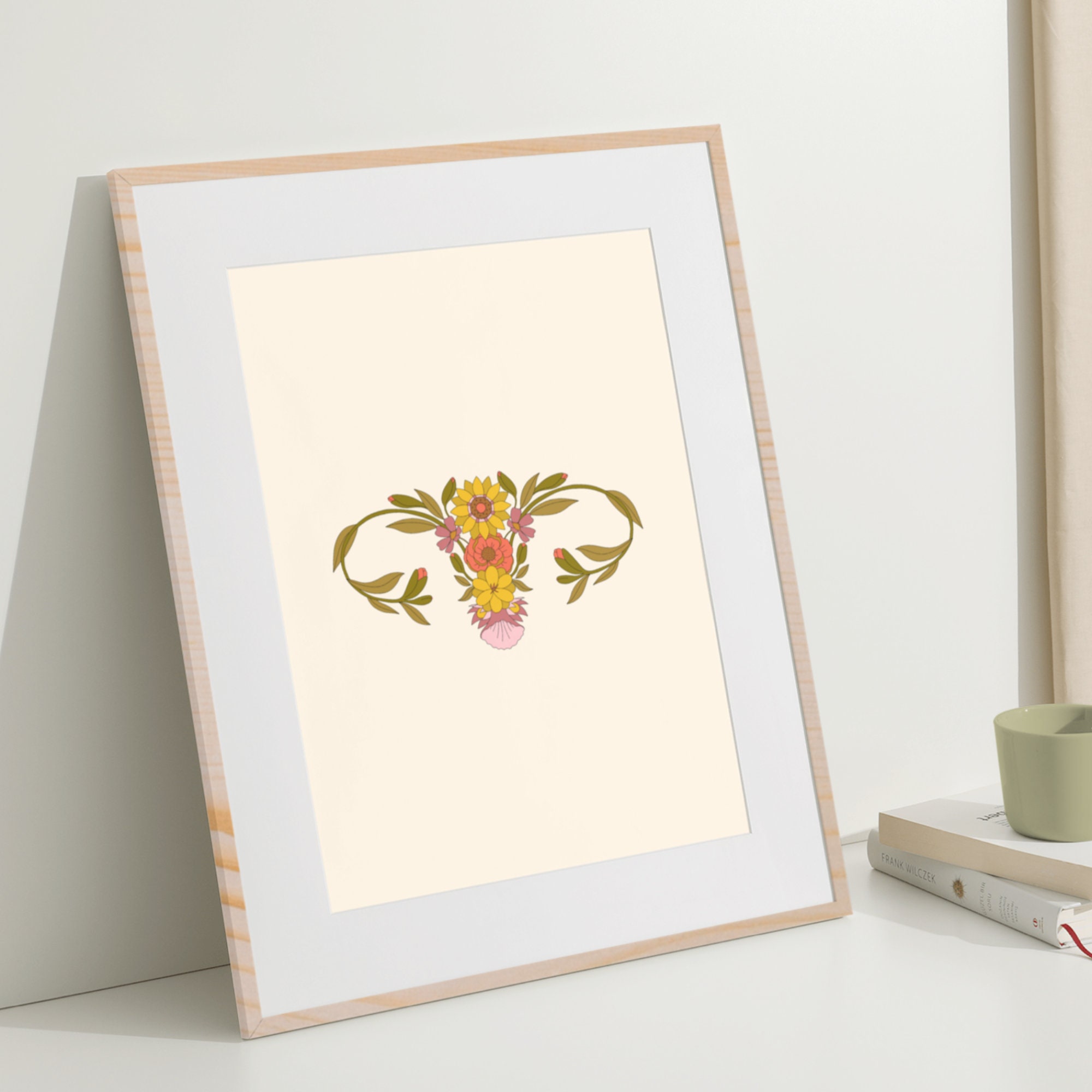 Floral Uterus Wall Art Uterus Art Print Floral Uterus - Etsy