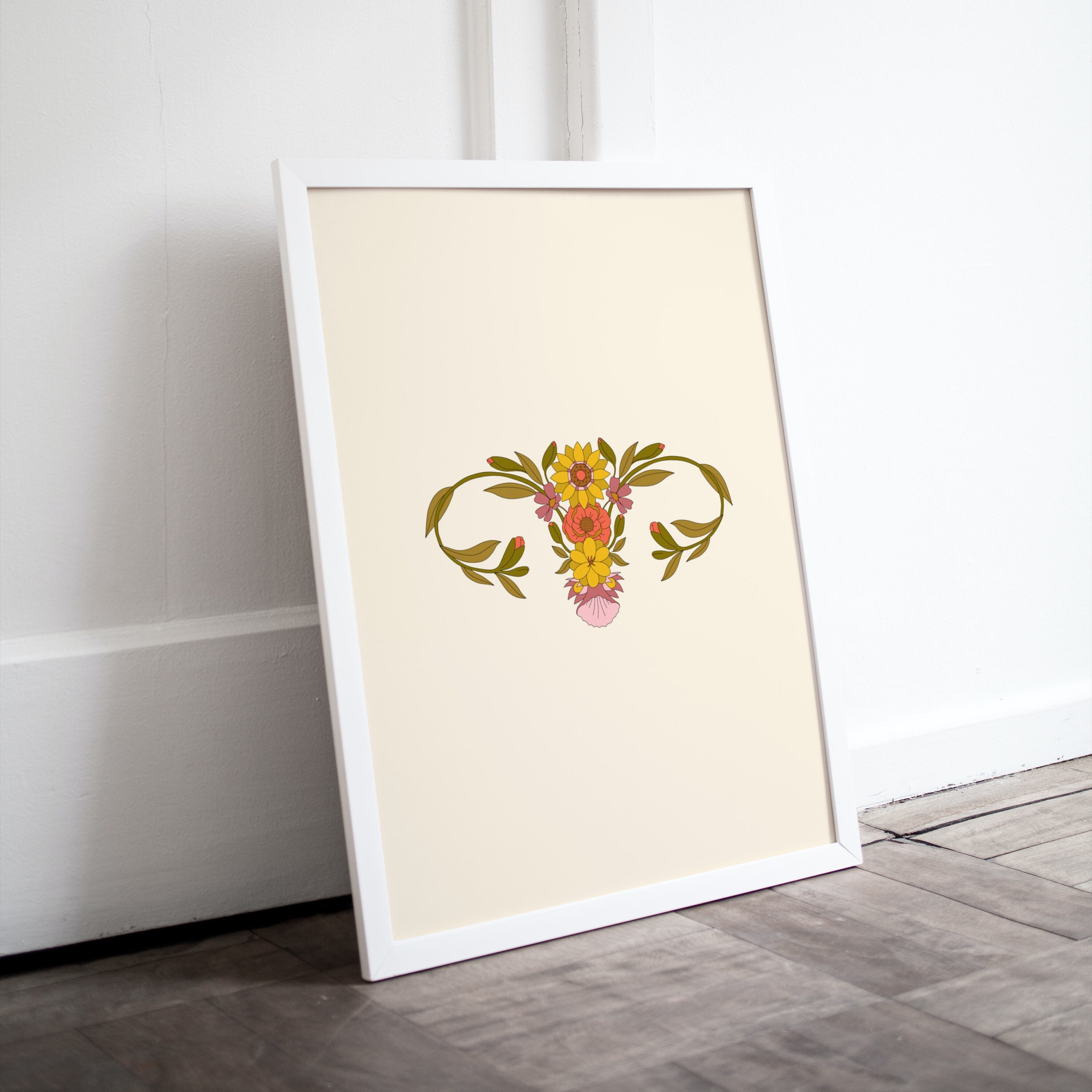 Floral Uterus Wall Art Uterus Art Print Floral Uterus - Etsy
