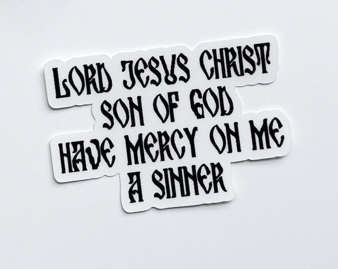 Featured listing image: Jesus Prayer Sticker | water bottle laptop decal | Gifts for Eastern Orthodox, Eastern Catholics, Catholic Christians, men, women, priests