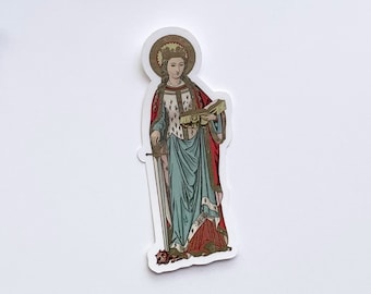 St. Dymphna Patroness of Mental Health Small Sticker | Irish Catholic Orthodox Christian mental health mental illness advocate prayer decal