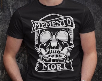 Memento Mori Skull Vintage-Style Unisex T-Shirt | Shirt Gifts for Traditional Catholics Latin Mass Eastern Orthodox Gothic Christians