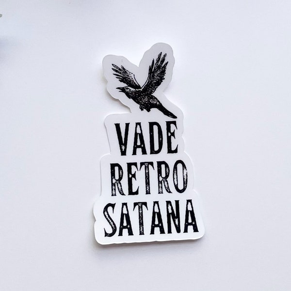 Vade Retro Satana St. Benedict's Raven Sticker | Get Behind Me Satan | St. Benedict Medal Prayer | Latin Traditional Catholic Orthodox Decal