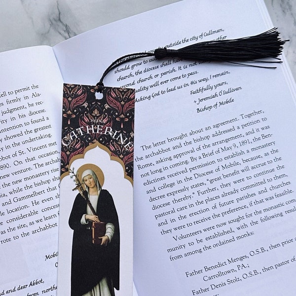 Saint Catherine of Siena Fine Art Bookmark | Christian, Catholic gift for readers book lovers men women teens stocking stuffer