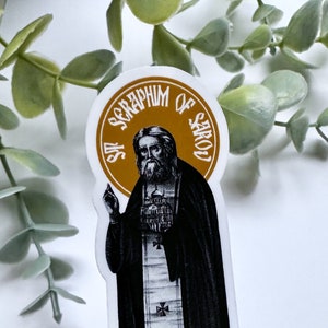St. Seraphim of Sarov Sticker Decal | Gifts for Orthodox, Russian Orthodox, Eastern Catholics, Catholic Christians, men, women, priests