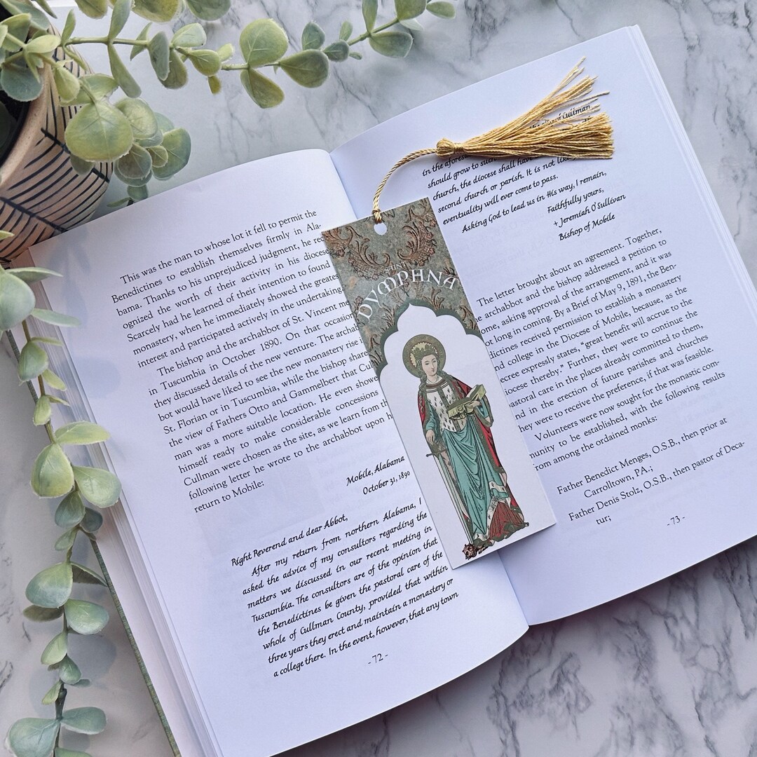 Saint Dymphna Fine Art Bookmark | Christian, Catholic, Orthodox Gift ...