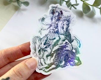 St. George and the Dragon Holographic Sticker | Water bottle, laptop decal | Gifts for Orthodox, Catholics, Christians, Stocking Stuffers