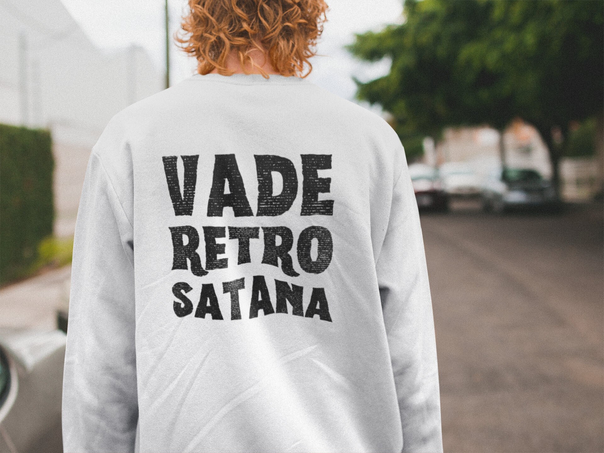 Vade Retro Satana St. Benedict s Raven Sudadera unisex Ponte detras de mi Satanas Latino Catolico Ortodoxo Cristiano Jersey para hombres y Etsy Mexico