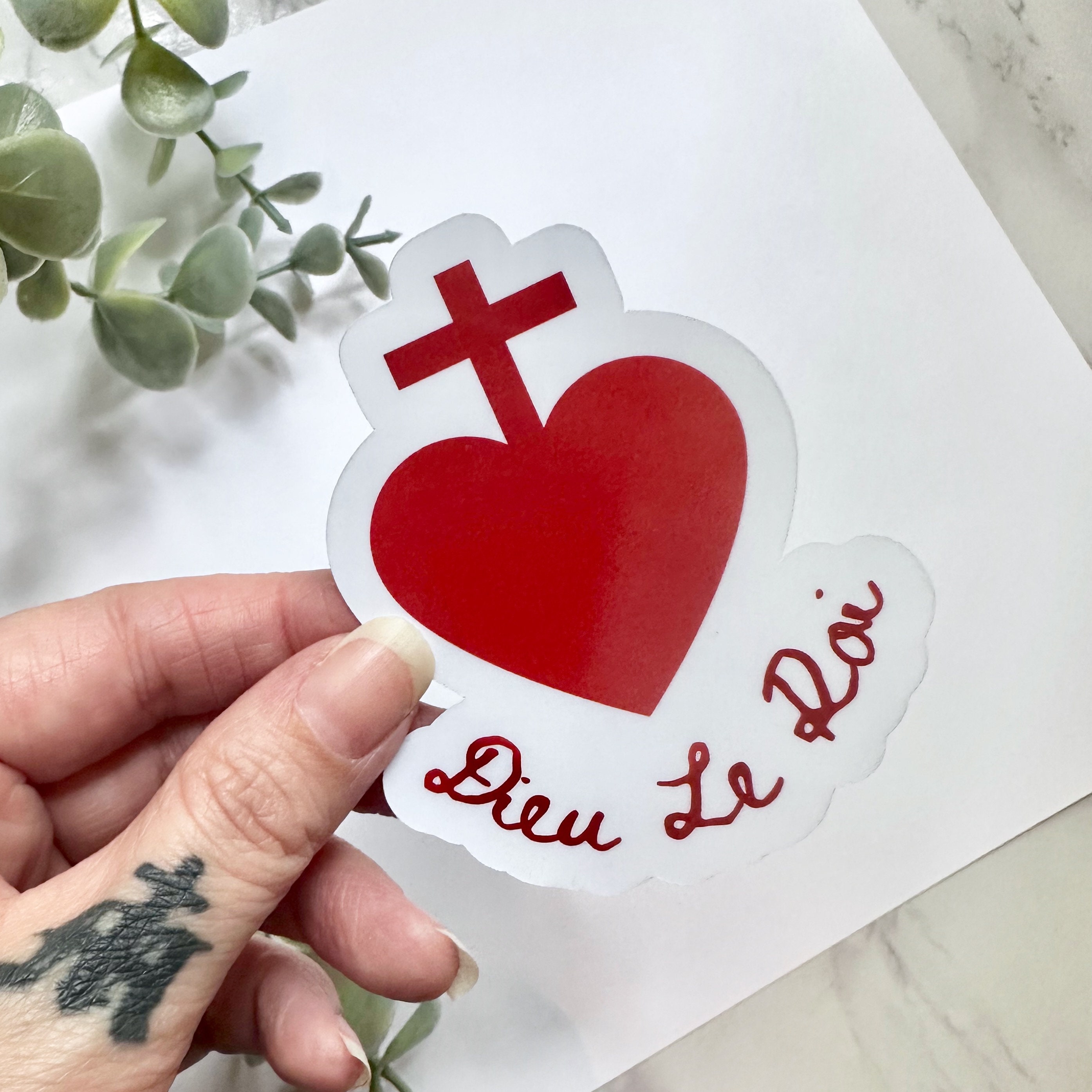 2.5” Vinyl Waterproof Sacred heart of Jesus Stickers. Sacred heart