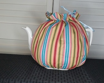 Multi Colored Striped Tea Cozy
