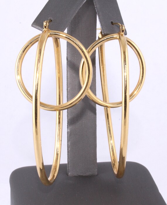 Gold Hoop Earrings.  14k Yellow Gold Hoops. Desig… - image 2