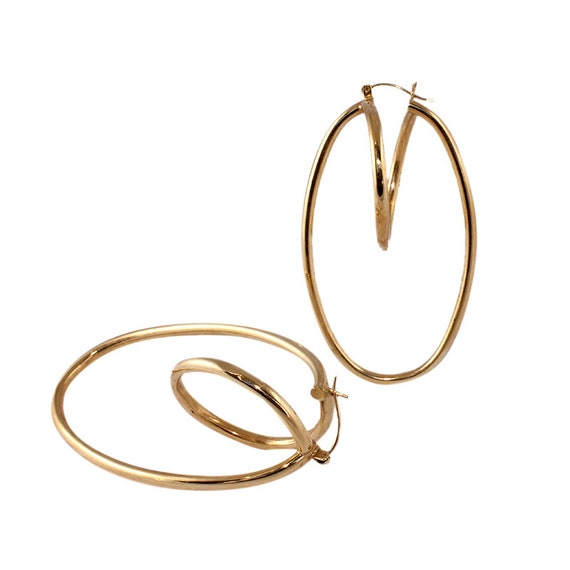 Gold Hoop Earrings.  14k Yellow Gold Hoops. Desig… - image 8