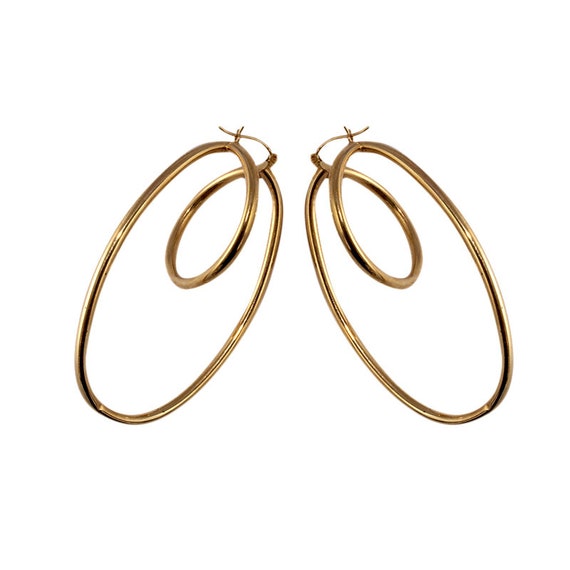 Gold Hoop Earrings.  14k Yellow Gold Hoops. Desig… - image 9