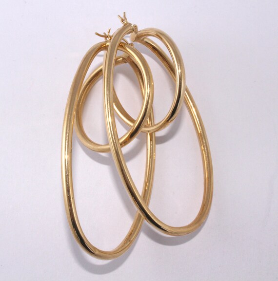 Gold Hoop Earrings.  14k Yellow Gold Hoops. Desig… - image 5