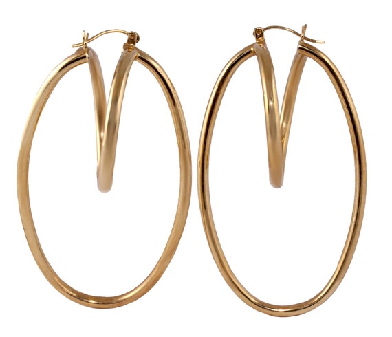 Gold Hoop Earrings.  14k Yellow Gold Hoops. Desig… - image 7