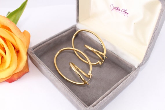 Gold Hoop Earrings.  14k Yellow Gold Hoops. Desig… - image 10