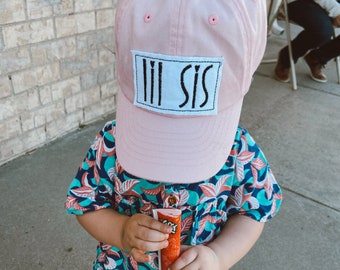8 YRS-Adult Big SIS HOT Pink, Big Kid Toddler and Youth Big Sister Lil Sister Kids Trucker Hat Baseball Mesh Back Cap fits Baby