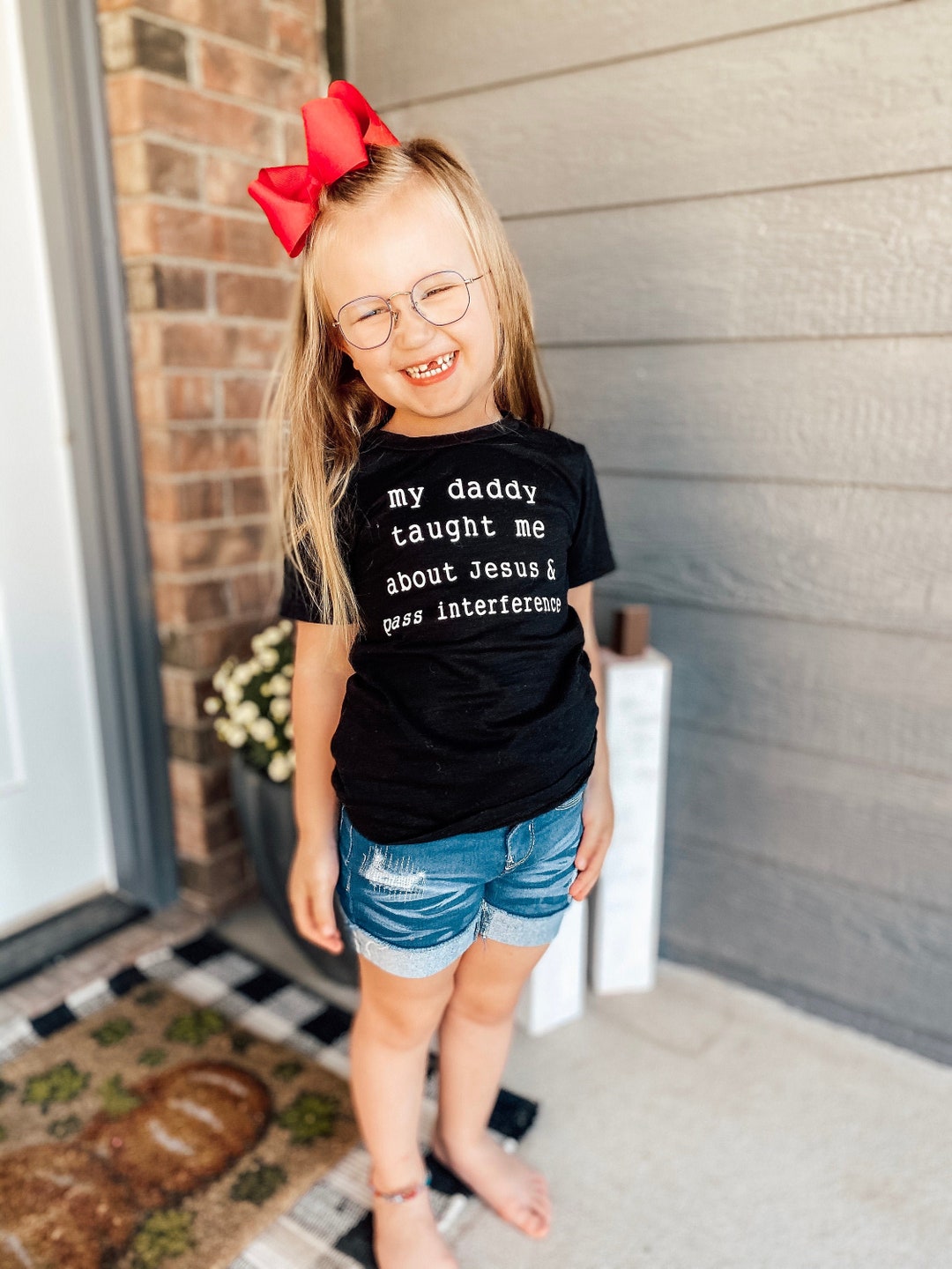 My Daddy Taught Me About Jesus and Pass Interference Shirt - Etsy