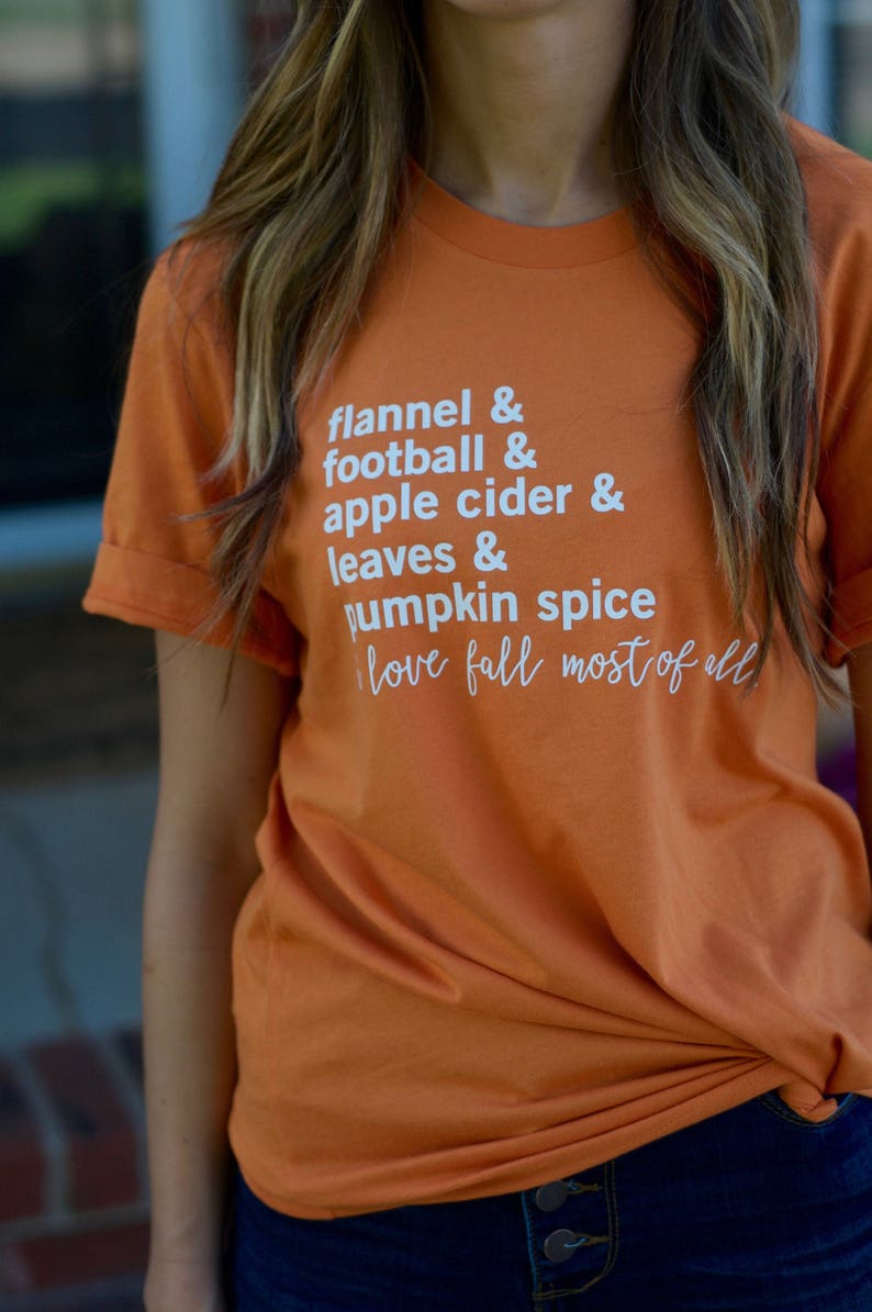 Flannel Football apple cider leaves pumpkin spice love Etsy
