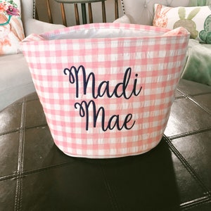 Personalized Easter Egg Candy Buckets, Easter Hunt Bags, Easter Bucket, Monogram,  Easter Bunny Bucket, Easter Basket, Egg Bag, Monogram