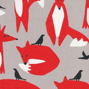 Water Damaged Roll Foxes, Wildlife Collection, Ophelia Pang, Canvas , organic cotton, cloud nine fabrics, 10 oz canvas , 57 58 inches wide image 1