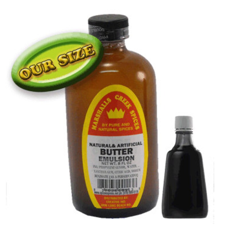 BUTTER EMULSION 8 Oz. Glass Jar, One Price Shipping, Any Quantity, Any