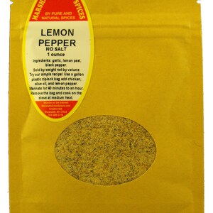 Sample Size, EZ Meal Prep, Lemon Pepper seasoning, No Salt 3.49 + 1 cent Shipping, Marshalls Creek Spices